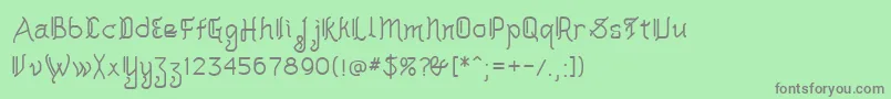 フォントAkashimf – 緑の背景に灰色の文字