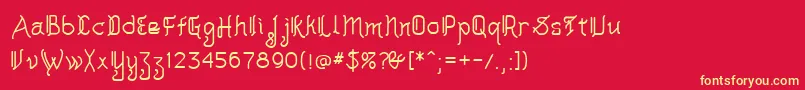 Akashimf Font – Yellow Fonts on Red Background