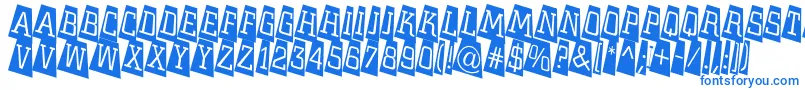 フォントACitynovattlcmtwlt – 白い背景に青い文字