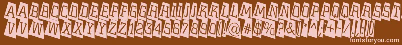 ACitynovattlcmtwlt-fontti – vaaleanpunaiset fontit ruskealla taustalla