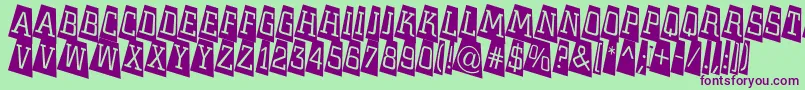 Шрифт ACitynovattlcmtwlt – фиолетовые шрифты на зелёном фоне