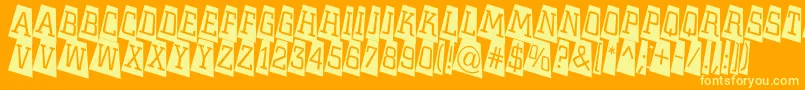 ACitynovattlcmtwlt-Schriftart – Gelbe Schriften auf orangefarbenem Hintergrund