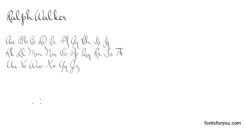 Schriftart RalphWalker (96648) – Alphabet, Zahlen, spezielle Symbole