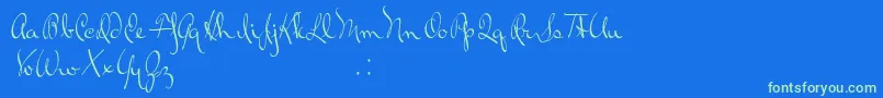 RalphWalker Font – Green Fonts on Blue Background