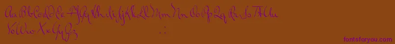 RalphWalker-Schriftart – Violette Schriften auf braunem Hintergrund