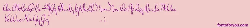 RalphWalker Font – Purple Fonts on Pink Background