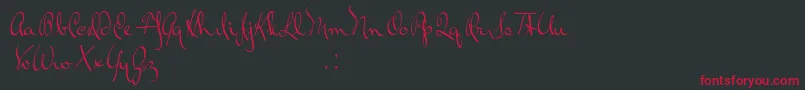 フォントRalphWalker – 黒い背景に赤い文字