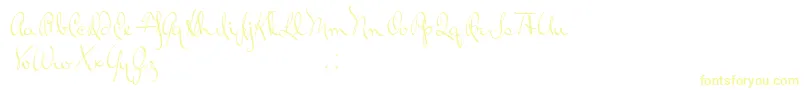 RalphWalker-Schriftart – Gelbe Schriften auf weißem Hintergrund