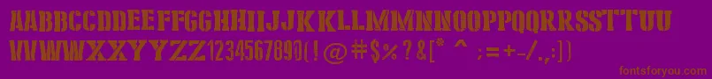 Шрифт StencilCargoArmy – коричневые шрифты на фиолетовом фоне