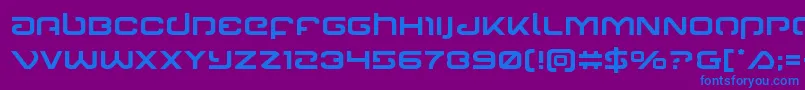 Czcionka Gunrunner – niebieskie czcionki na fioletowym tle