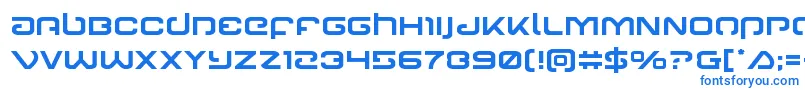 フォントGunrunner – 白い背景に青い文字