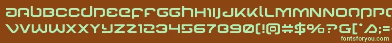 Gunrunner-fontti – vihreät fontit ruskealla taustalla