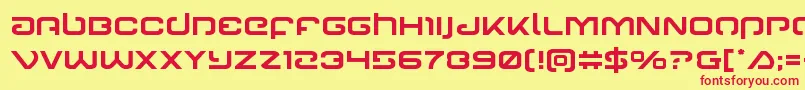 Czcionka Gunrunner – czerwone czcionki na żółtym tle