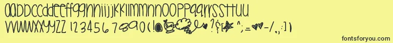 Mileytwerk Font – Black Fonts on Yellow Background