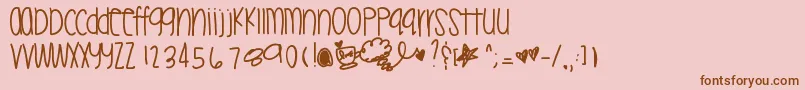 Mileytwerk-Schriftart – Braune Schriften auf rosa Hintergrund