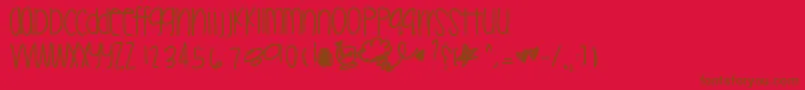 Mileytwerk Font – Brown Fonts on Red Background