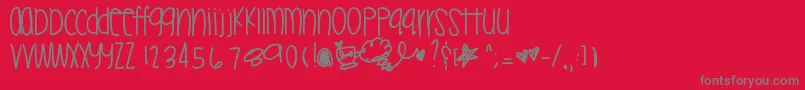Mileytwerk-Schriftart – Graue Schriften auf rotem Hintergrund