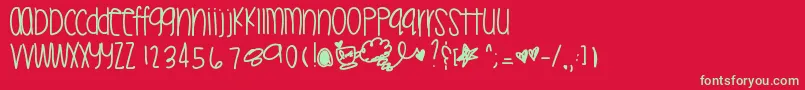 Mileytwerk Font – Green Fonts on Red Background