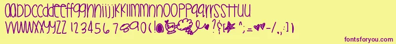 Mileytwerk Font – Purple Fonts on Yellow Background