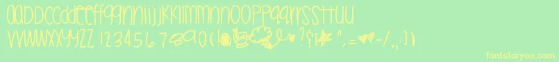 Mileytwerk Font – Yellow Fonts on Green Background