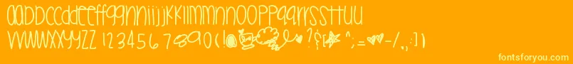 Mileytwerk Font – Yellow Fonts on Orange Background