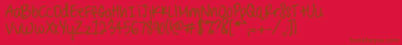 Sharkinthewaterbold-Schriftart – Braune Schriften auf rotem Hintergrund