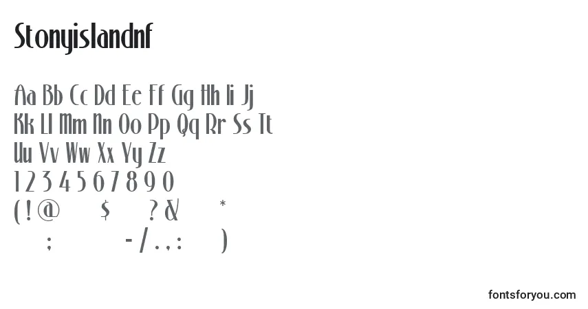 A fonte Stonyislandnf (96654) – alfabeto, números, caracteres especiais