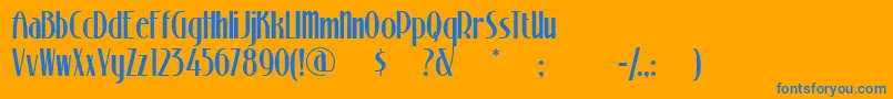 Stonyislandnf Font – Blue Fonts on Orange Background