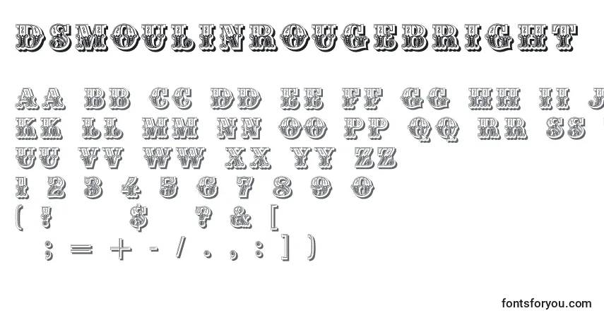 DsMoulinRougeBright-fontti – aakkoset, numerot, erikoismerkit