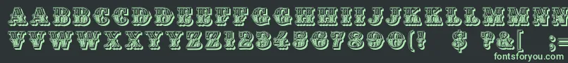 DsMoulinRougeBright-fontti – vihreät fontit mustalla taustalla