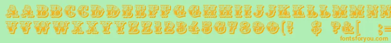 DsMoulinRougeBright Font – Orange Fonts on Green Background