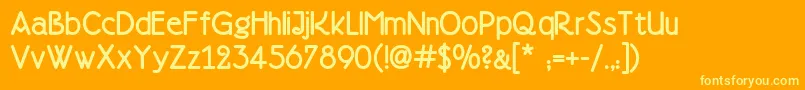 Fonte Doctorjekyllnf – fontes amarelas em um fundo laranja