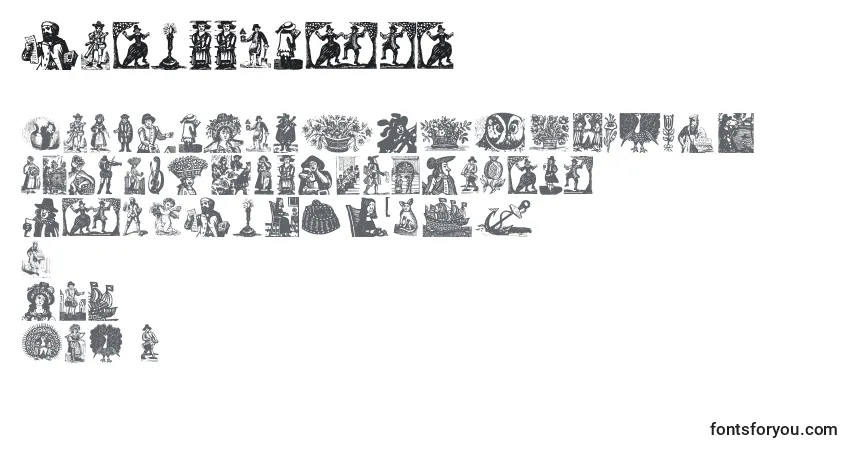 Fuente Waswoodcuts - alfabeto, números, caracteres especiales