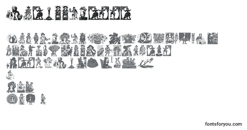 Waswoodcutsフォント–アルファベット、数字、特殊文字