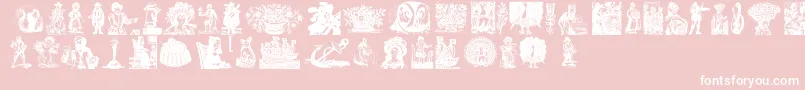 Waswoodcuts-Schriftart – Weiße Schriften auf rosa Hintergrund