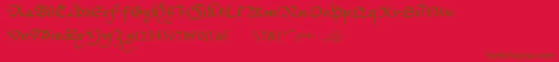 Cantzleyad1600-Schriftart – Braune Schriften auf rotem Hintergrund