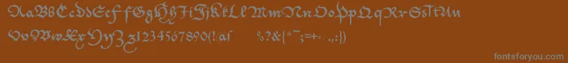 フォントCantzleyad1600 – 茶色の背景に灰色の文字