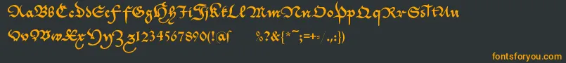 フォントCantzleyad1600 – 黒い背景にオレンジの文字