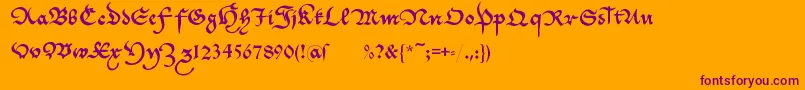 Cantzleyad1600 Font – Purple Fonts on Orange Background