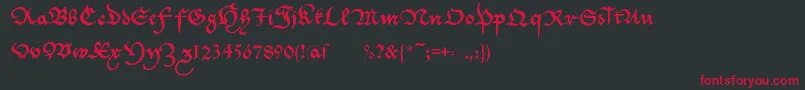 Cantzleyad1600 Font – Red Fonts on Black Background