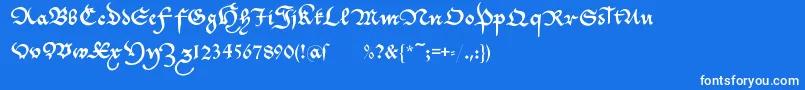 フォントCantzleyad1600 – 青い背景に白い文字