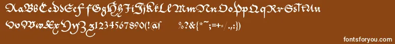 フォントCantzleyad1600 – 茶色の背景に白い文字
