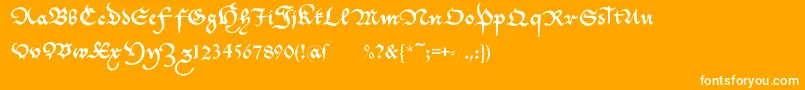 フォントCantzleyad1600 – オレンジの背景に白い文字