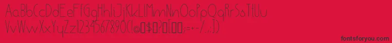 Fonte EnsureMedium – fontes pretas em um fundo vermelho
