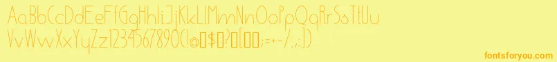 Weitere Informationen zur EnsureMedium-Schriftart EnsureMedium-Schriftart – Orangefarbene Schriften auf gelbem Hintergrund