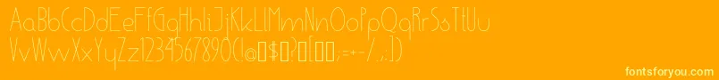 Saiba mais sobre a fonte EnsureMedium Fonte EnsureMedium – fontes amarelas em um fundo laranja