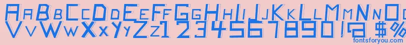 QuitochickenRegular Font – Blue Fonts on Pink Background