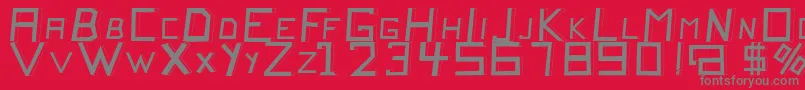 QuitochickenRegular-Schriftart – Graue Schriften auf rotem Hintergrund