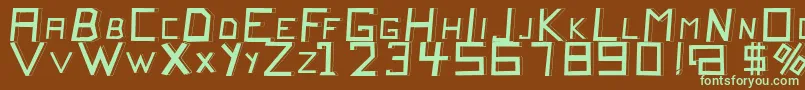 QuitochickenRegular Font – Green Fonts on Brown Background