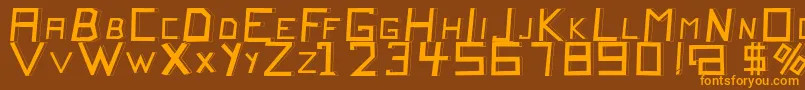 QuitochickenRegular Font – Orange Fonts on Brown Background